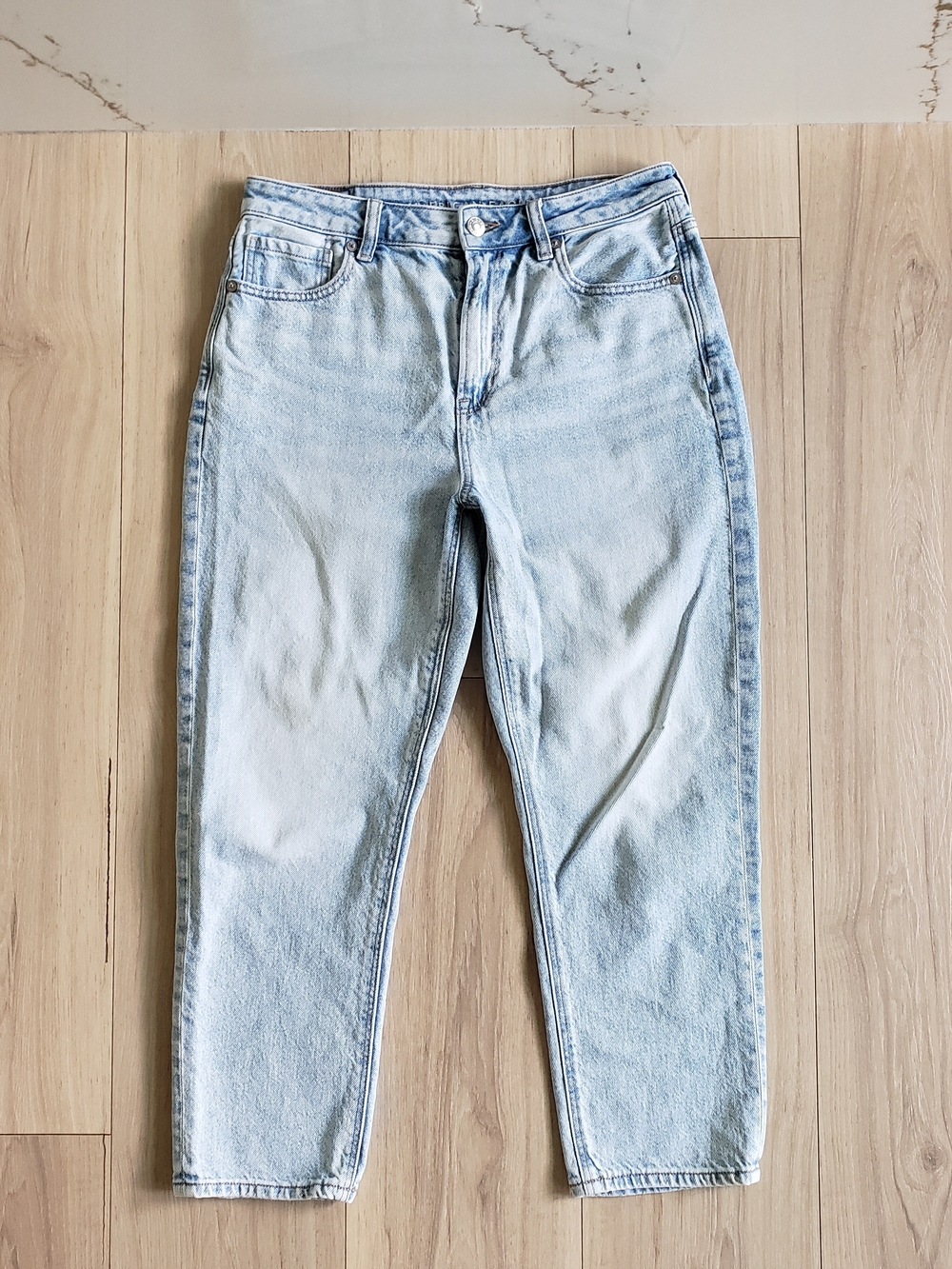 American Eagle Jeans Womens 6 Strigid Mom‎ X-Short Light Wash Denim High Rise